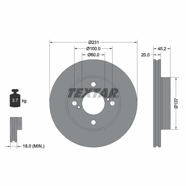 TEXTAR 92309403 Brake Disc