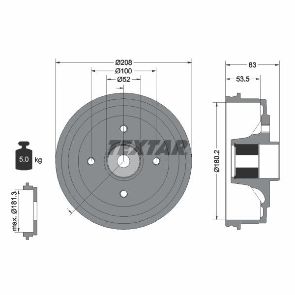 TEXTAR 94041700 Brake Drum
