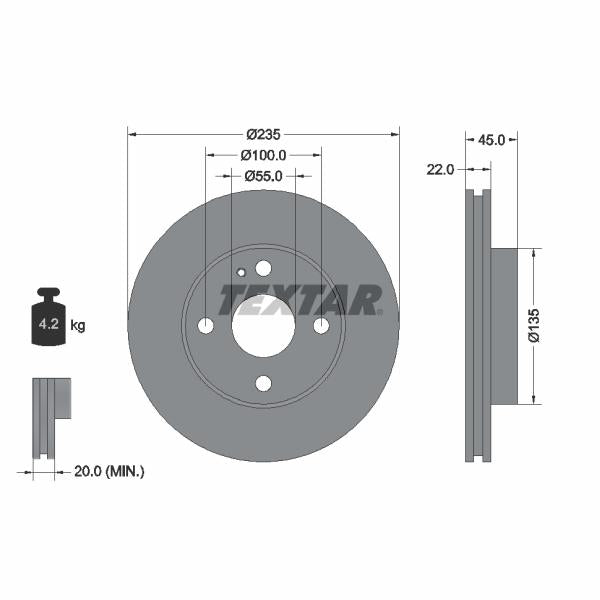 TEXTAR 92071500 Brake Disc