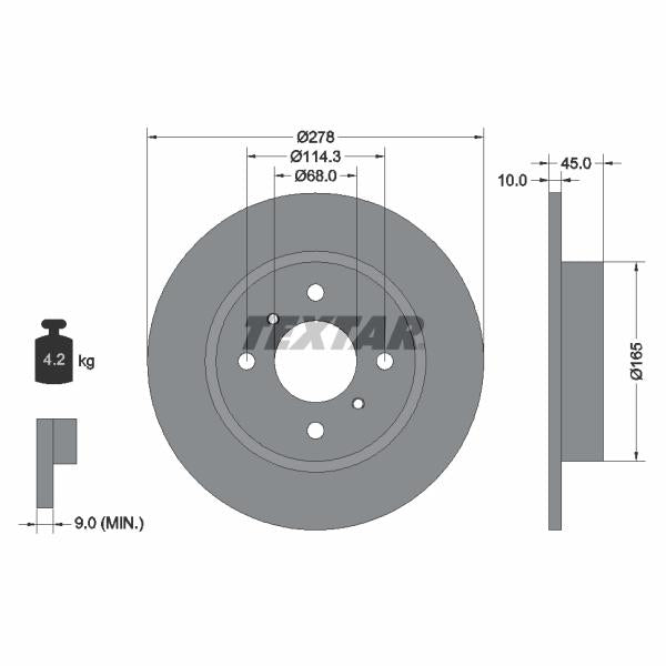 TEXTAR 92128700 Brake Disc