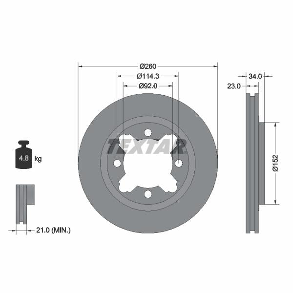TEXTAR 92081500 Brake Disc