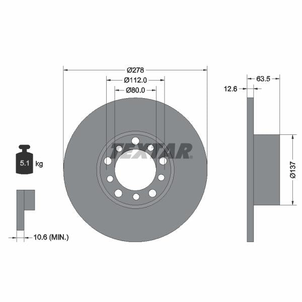 TEXTAR 92009500 Brake Disc