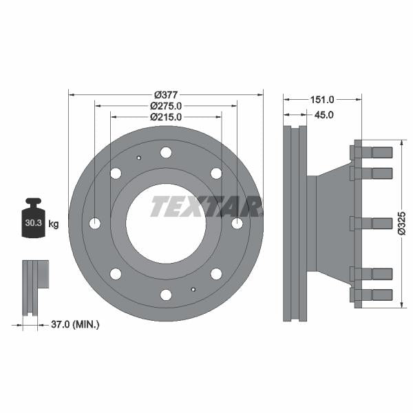 TEXTAR 93127600 Brake Disc