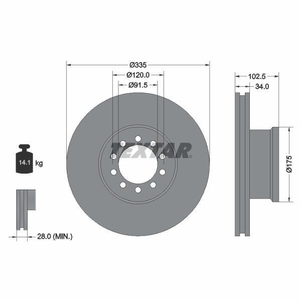 TEXTAR 93101300 Brake Disc