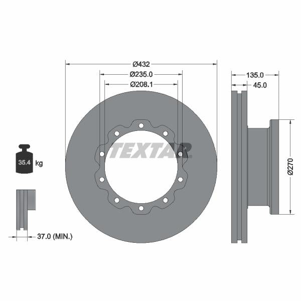 TEXTAR 93087000 Brake Disc