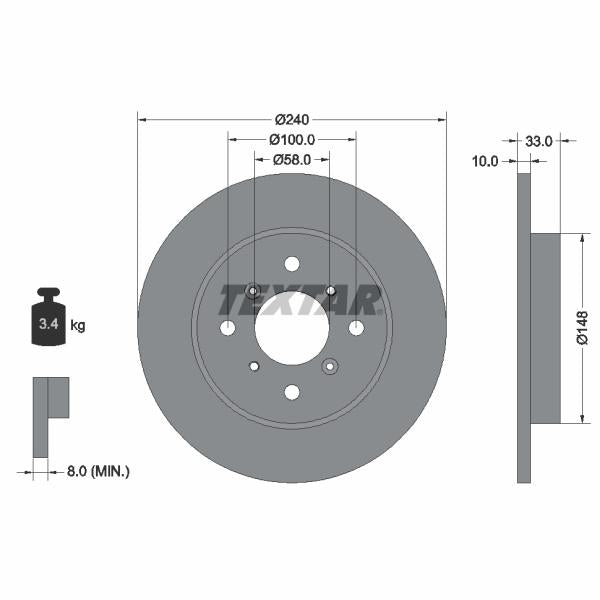 TEXTAR 92153300 Brake Disc