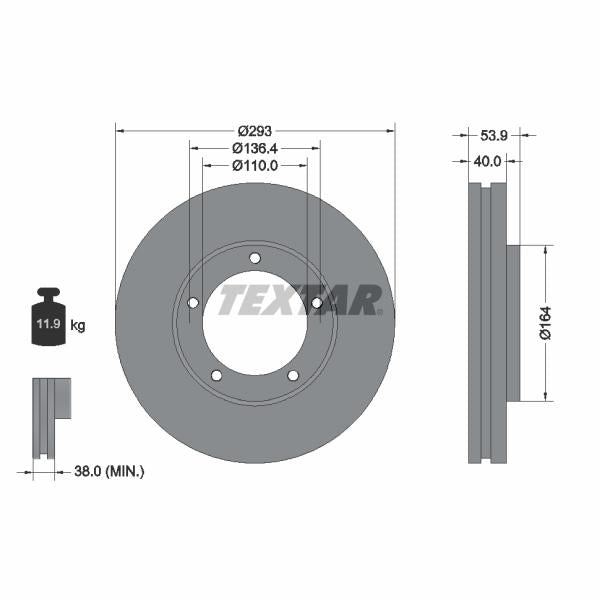 TEXTAR 92281703 Brake Disc