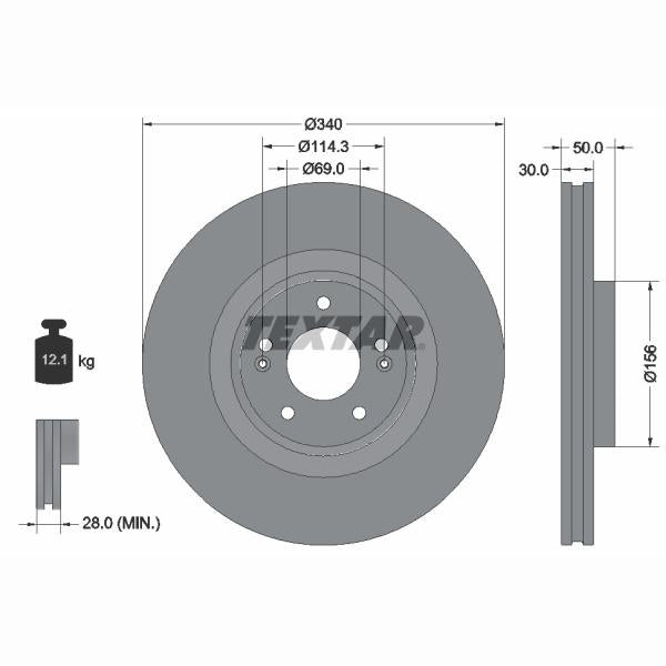 TEXTAR 92342803 Brake Disc