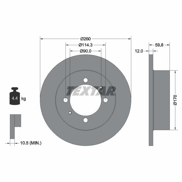 TEXTAR 92169603 Brake Disc