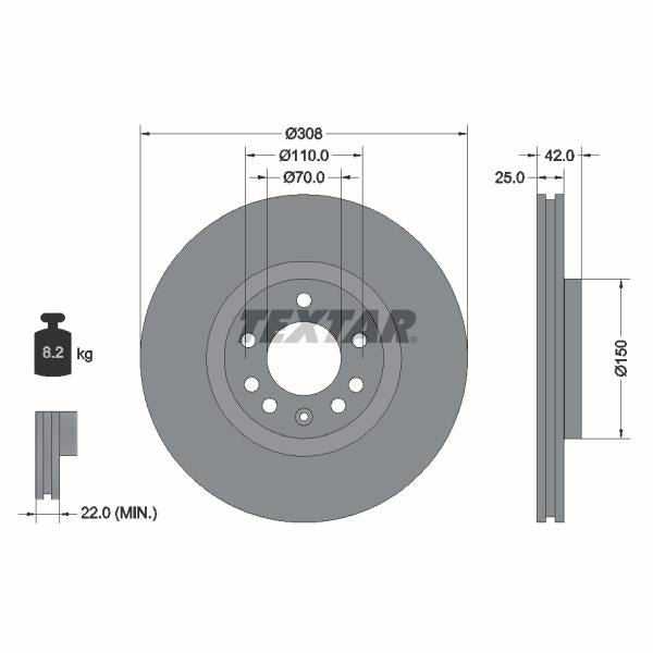 TEXTAR 92110905 Brake Disc