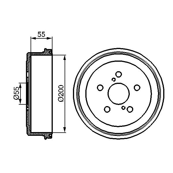 BOSCH 0986477139 Brake Drum - 1 piece