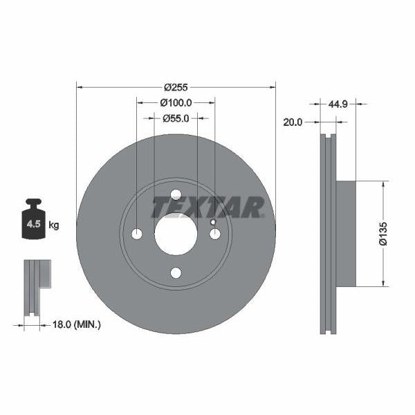 TEXTAR 92096800 Brake Disc
