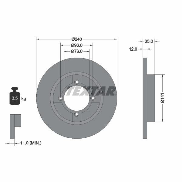 TEXTAR 92029300 Brake Disc