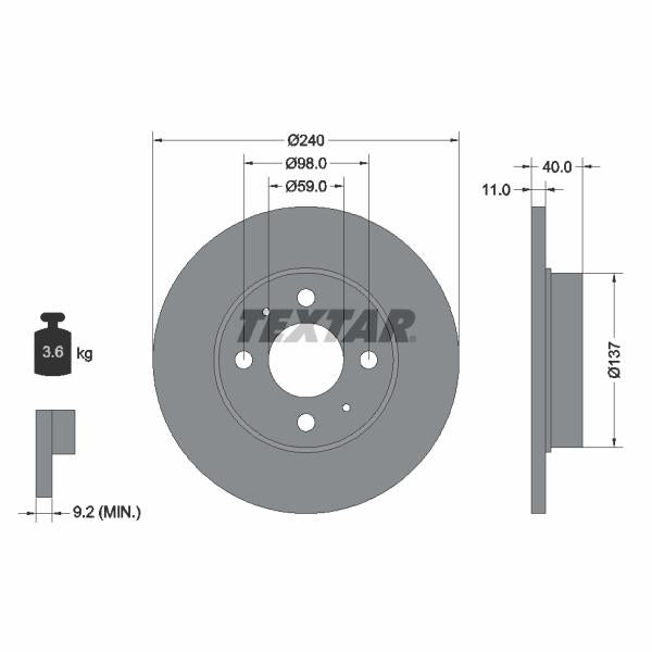TEXTAR 92061103 Brake Disc