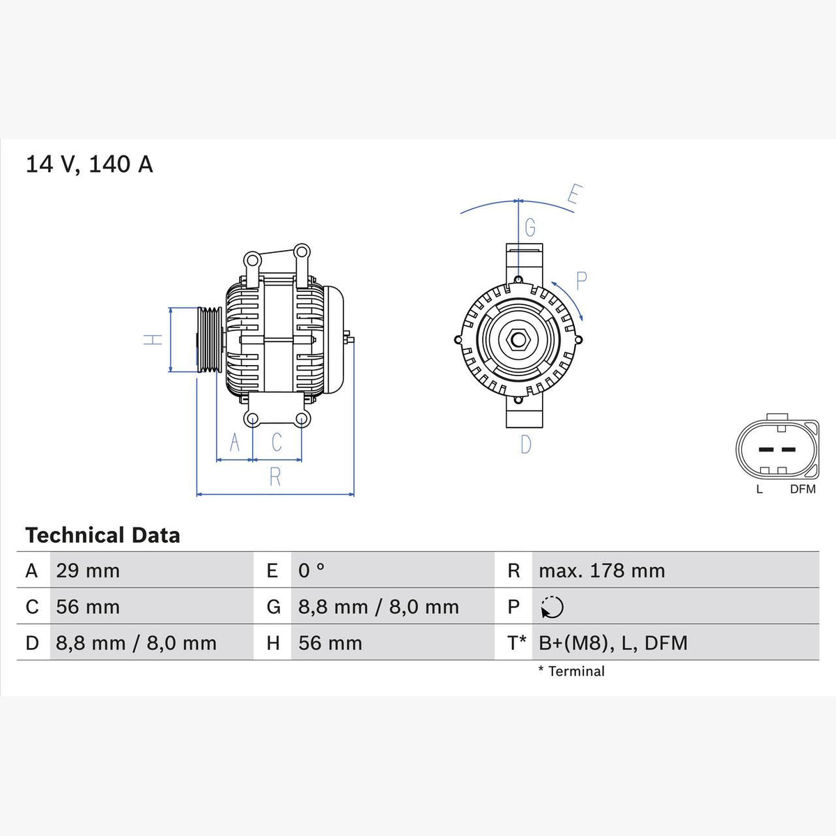 BOSCH 0986046180 Alternator