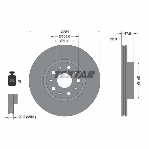 TEXTAR 92116800 Brake Disc