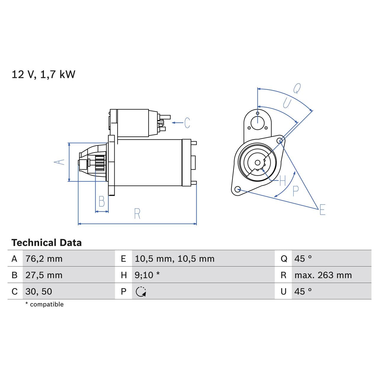 BOSCH 0986018070 Starter