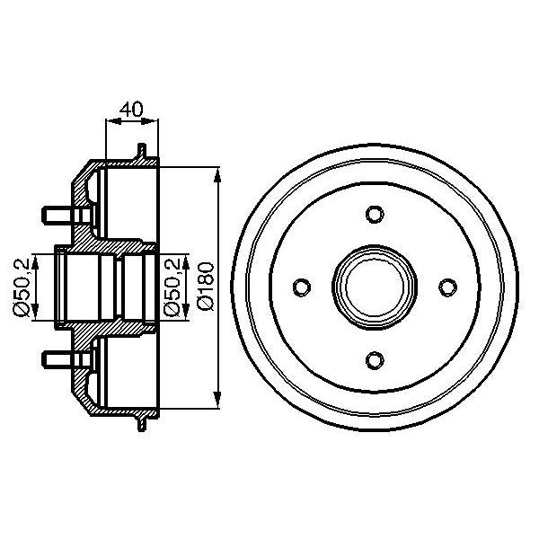 BOSCH 0986477099 Brake Drum - 1 piece