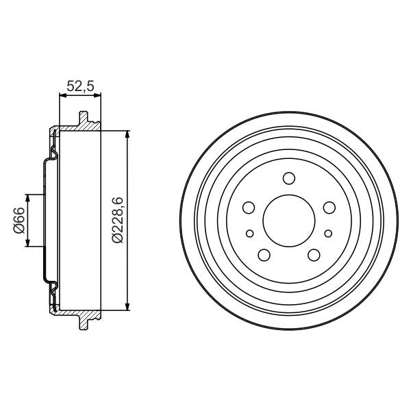 BOSCH 0986477248 Brake Drum - 1 piece