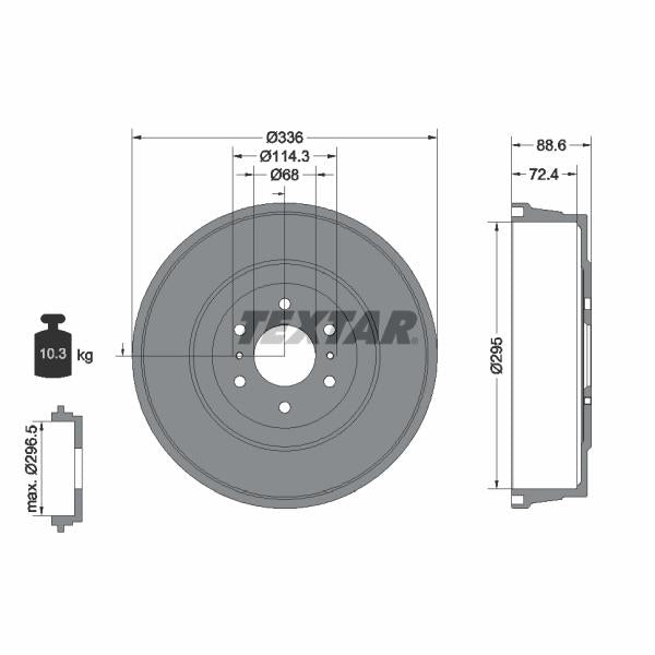 TEXTAR 94046500 Brake Drum