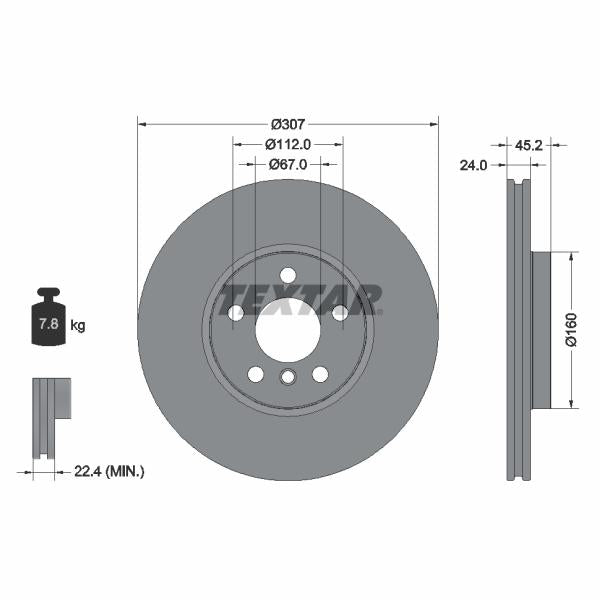 TEXTAR 92283605 Brake Disc