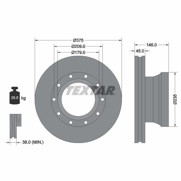 TEXTAR 93142800 Brake Disc