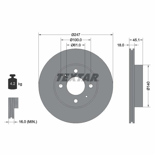 TEXTAR 92091000 Brake Disc