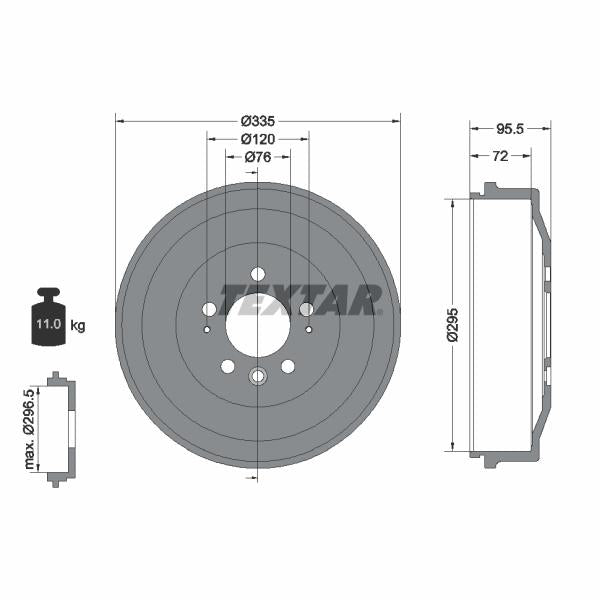 TEXTAR 94043900 Brake Drum