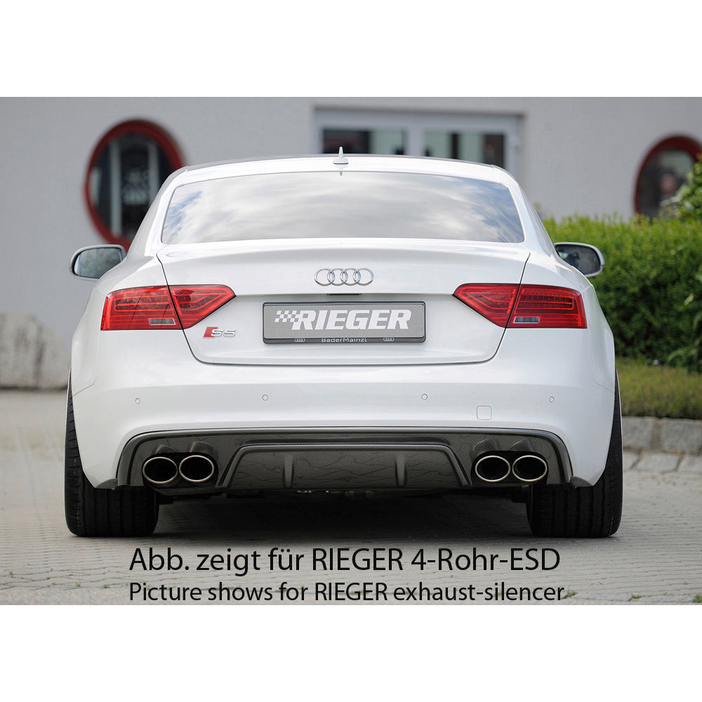Rieger 00055471 Audi B8 B81 A5 Rear Diffuser for Original Tailpipe Left & RIght - Matte Black