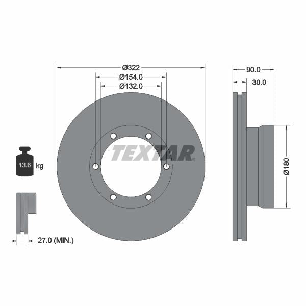 TEXTAR 93086400 Brake Disc