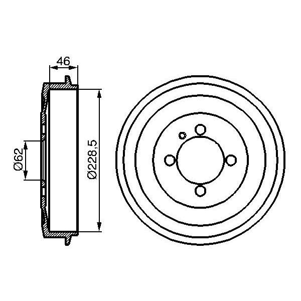 BOSCH 0986477039 Brake Drum - 1 piece