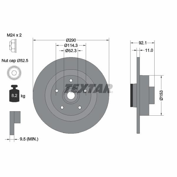 TEXTAR 92254100 Brake Disc