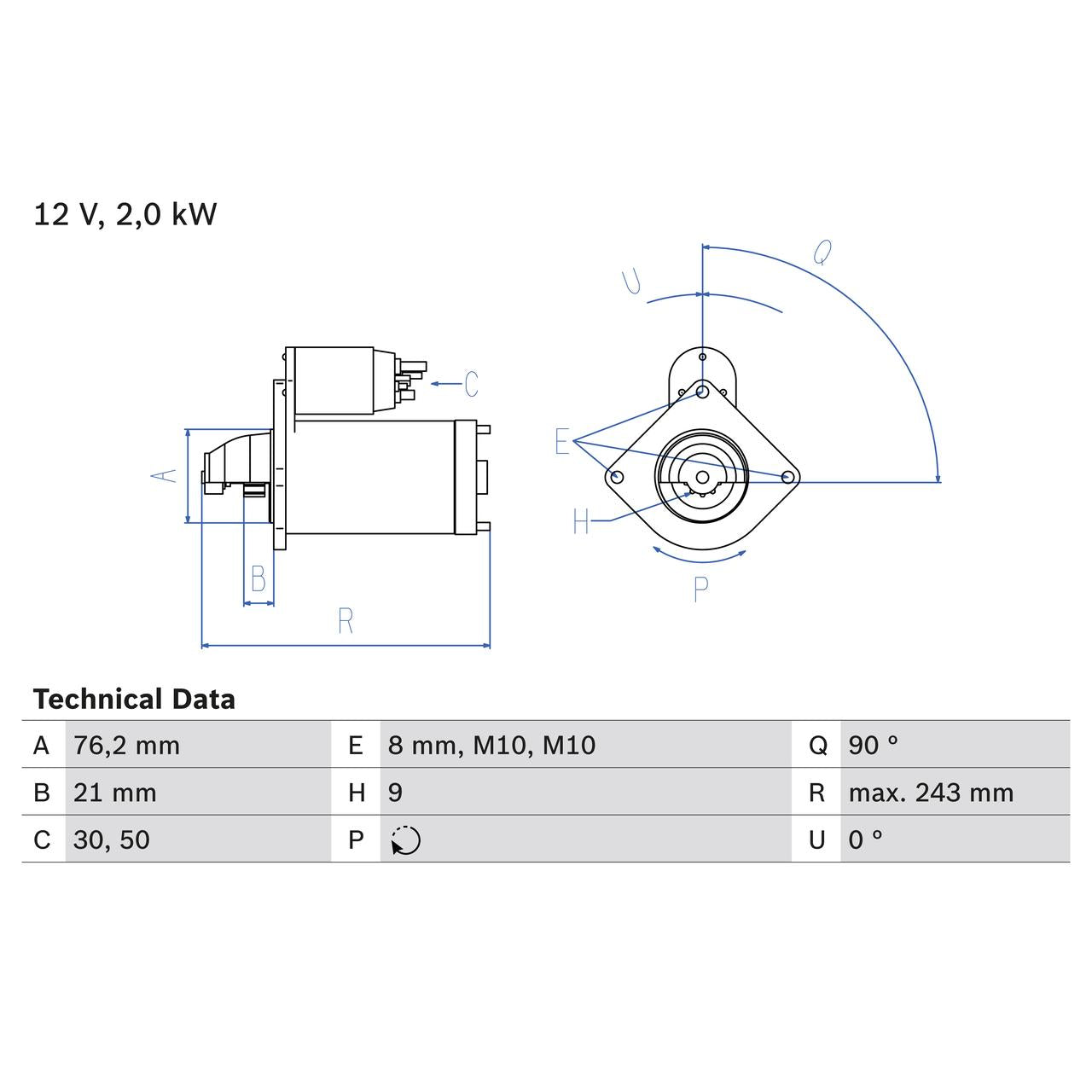 BOSCH 0986017300 Starter