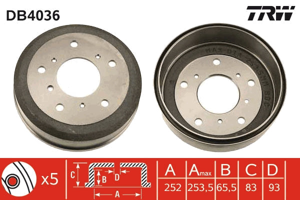 TRW MOTO DB4036 Brake Drum