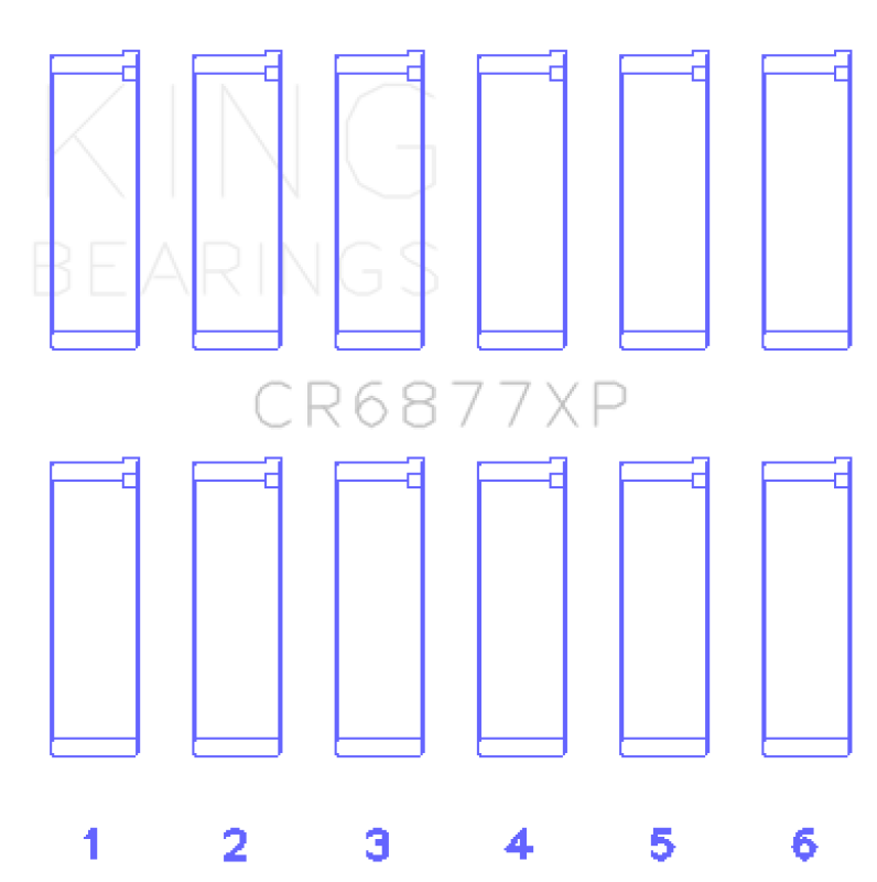 King Engine Bearings BMW S54B32 (Size 0.25mm) Performance Connecting Rod Bearing - Set of 6