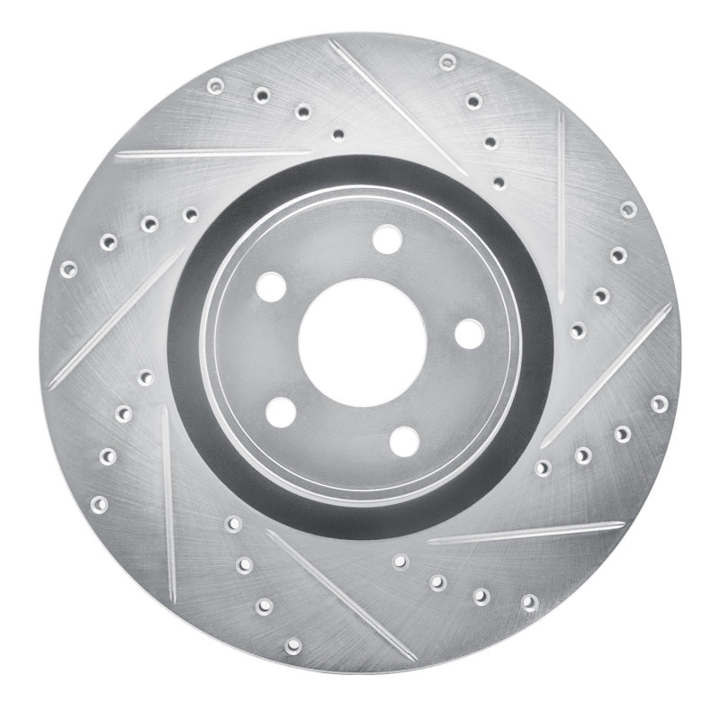 R1 Concepts R1 14-19 Ford Focus Front Right Drilled & Slotted Silver Brake Rotor
