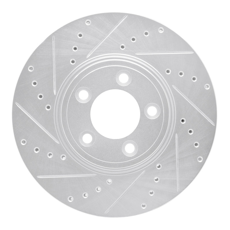 R1 Concepts R1 06-08 Jaguar S-Type Front Left Drilled & Slotted Silver Brake Rotor