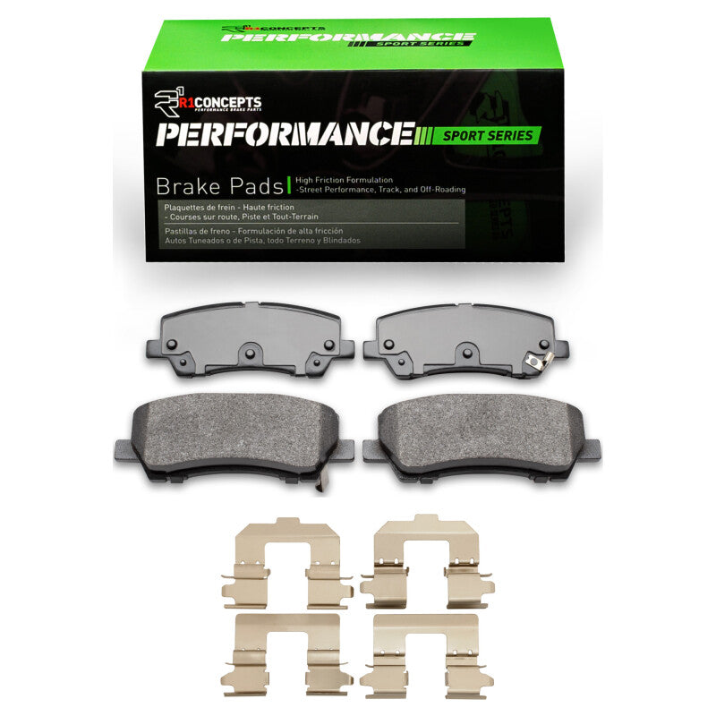 R1 Concepts R1 15-21 Ford Mustang Rear Performance Sport Pads & Hardware Kit
