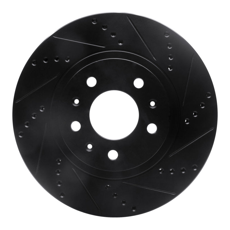 R1 Concepts R1 03-07 Cadillac CTS Front Right Drilled & Slotted Black Brake Rotor