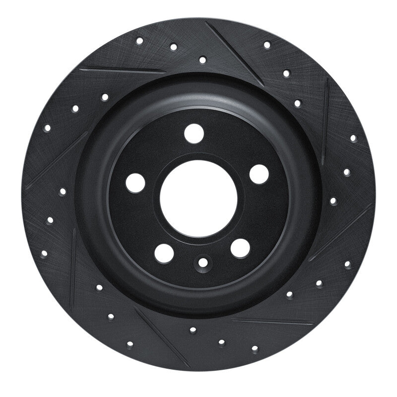 R1 Concepts R1 -25 Volvo XC40 Rear Right Drilled & Slotted Black Brake Rotor