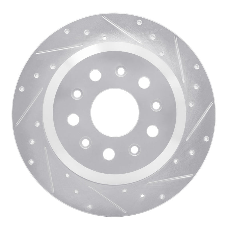 R1 Concepts R1 18-25 Jeep Wrangler Rear Right Drilled & Slotted Silver Brake Rotor