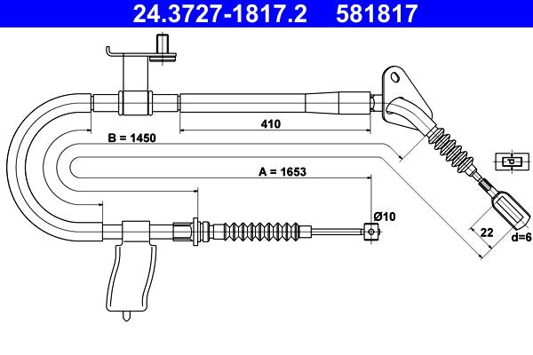 BOSCH 1987482262 Parking Brake Cable Pull