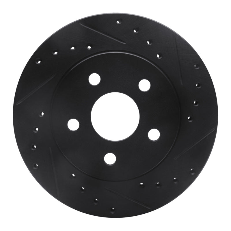 R1 Concepts R1 91-92 Dodge Monaco Front Right Drilled & Slotted Black Brake Rotor