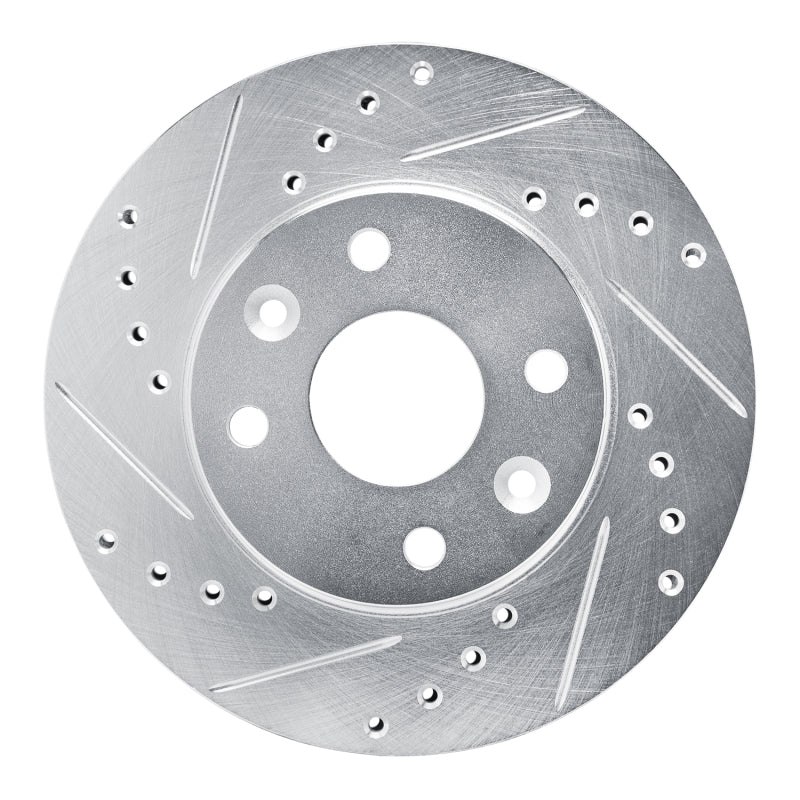 R1 Concepts R1 94-00 Kia SPECTRA Front Left Drilled & Slotted Silver Brake Rotor