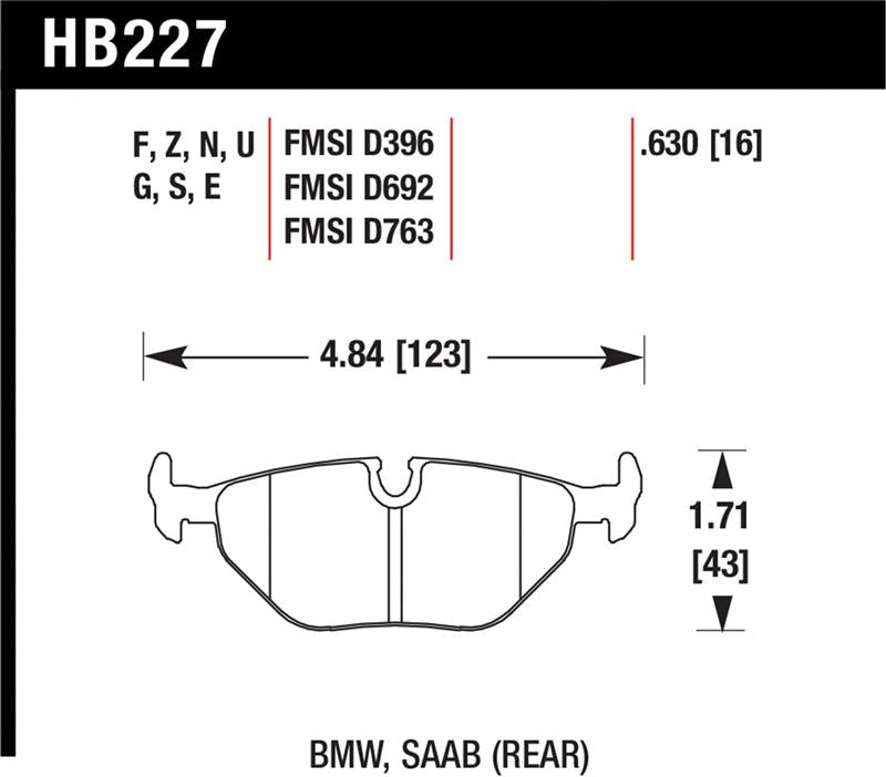 Hawk Performance Hawk 92-95 BMW 325iS HT-10 Race Rear Brake Pads