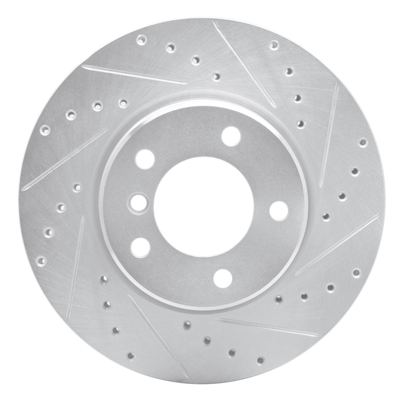 R1 Concepts R1 04-10 BMW 525I (USA/Canada) Front Right Drilled & Slotted Silver Brake Rotor