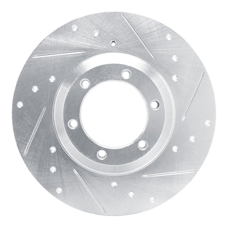 R1 Concepts R1 78-83 Chevrolet Luv Front Right Drilled & Slotted Silver Brake Rotor