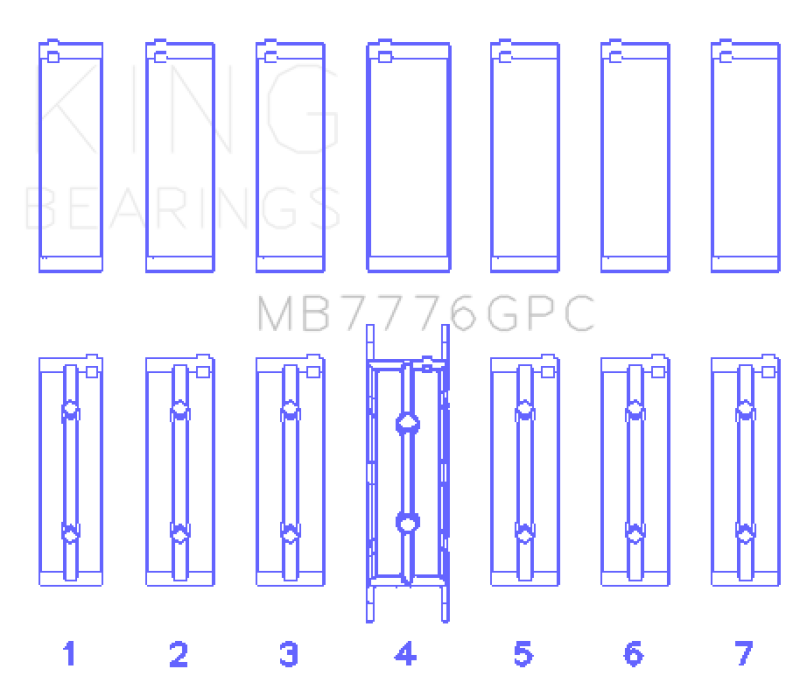 King Engine Bearings BMW N55 B30A/ N53 B30A/ N52 B30A Main Bearing Set - Size +0.26mm