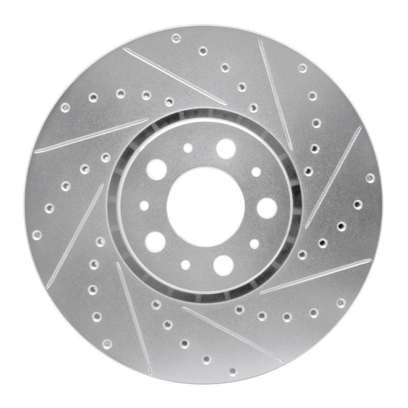 R1 Concepts R1 03-14 Volvo XC90 Front Right Drilled & Slotted Silver Brake Rotor