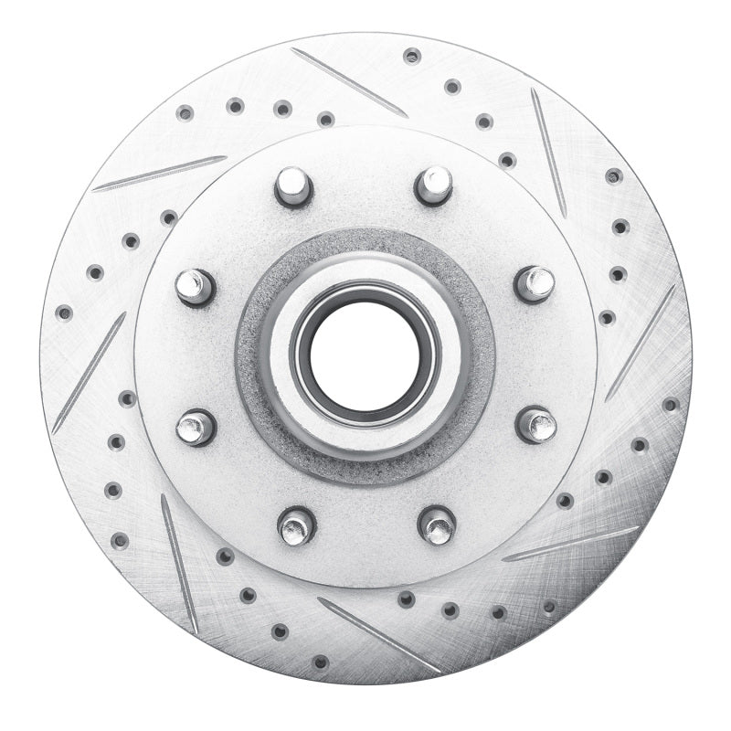R1 Concepts R1 1988-1996 Chevrolet C3500 Front Right Drilled & Slotted Silver Brake Rotor